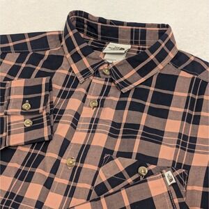 The North Face Men's L Lightweight Flannel Pink Plaid Button Up Long Sleeve Poly